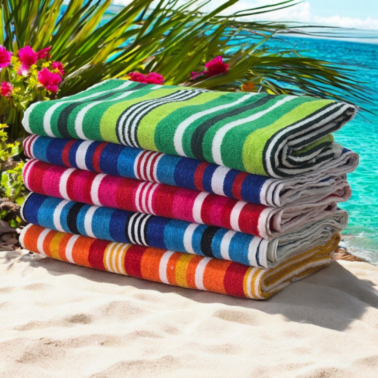 Stripe Cotton Velour Beach Towels Stripe Cotton Velour Beach Towels