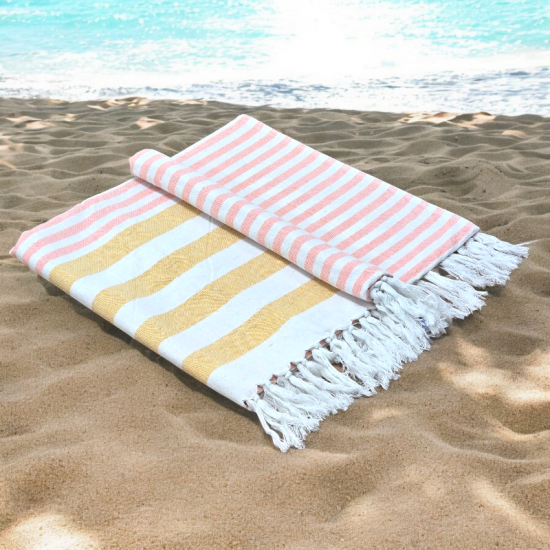 Sunrise - Cotton Hammam Beach Towel with reversible Toweling Sunrise - Cotton Hammam Beach Towel with reversible Toweling